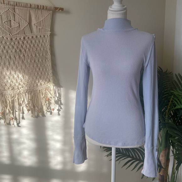 We The Free Tops - WE THE FREE Free People Women’s Jojo long sleeve thermal Light Blue Knit Medium